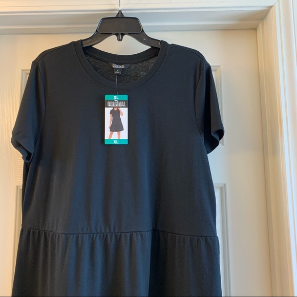 NWT XXL Nicole Miller Black Tiered Babydoll Dress - Picture 7 of 10